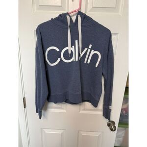 Calvin Klein Pullover Cropped Hoodie Large EUC